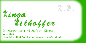 kinga milhoffer business card